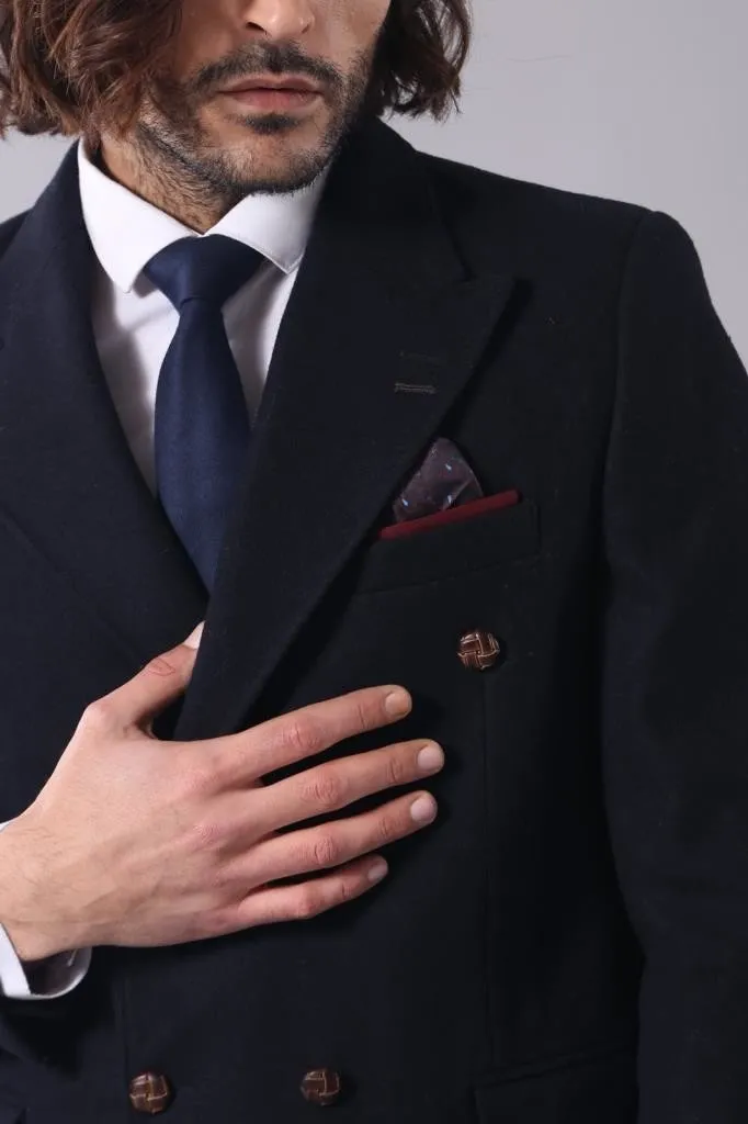 15486 Navy Blue Double Breasted Blazer 