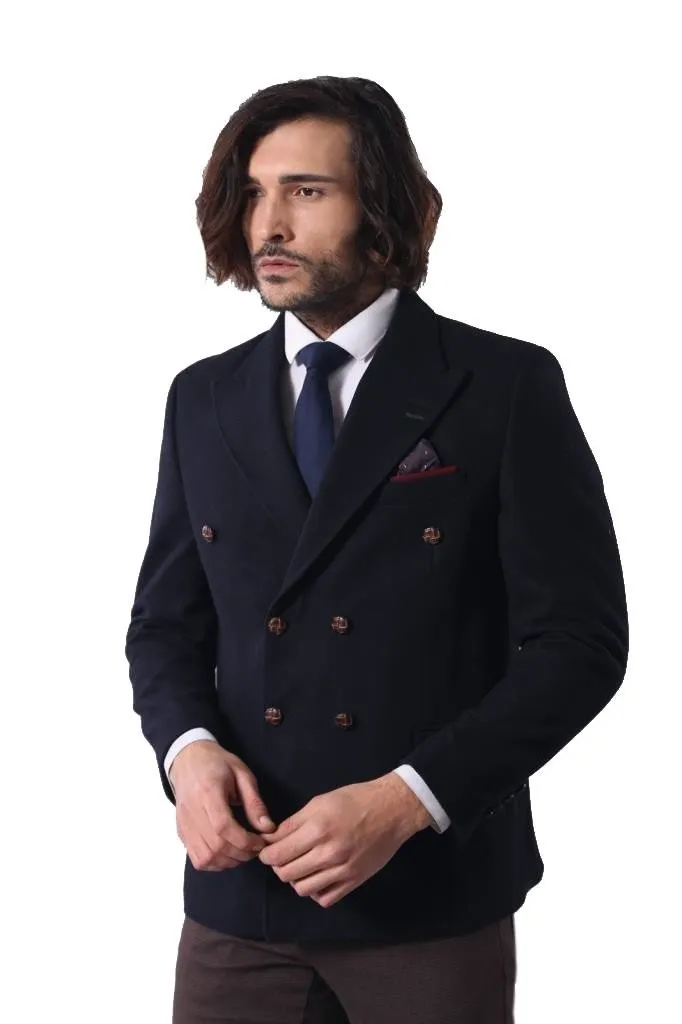 15486 Navy Blue Double Breasted Blazer 