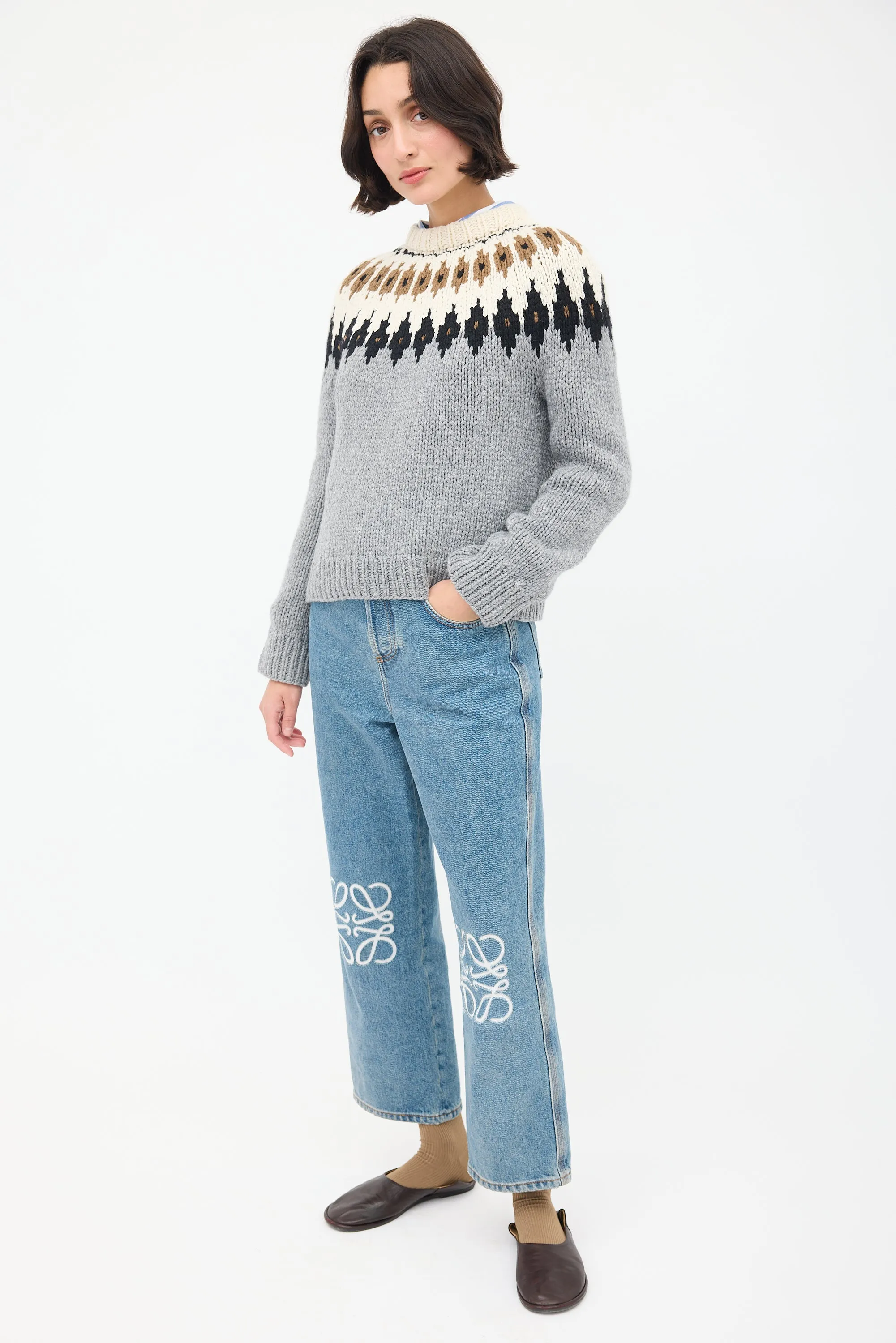 Anagram High Waisted Cropped Jeans