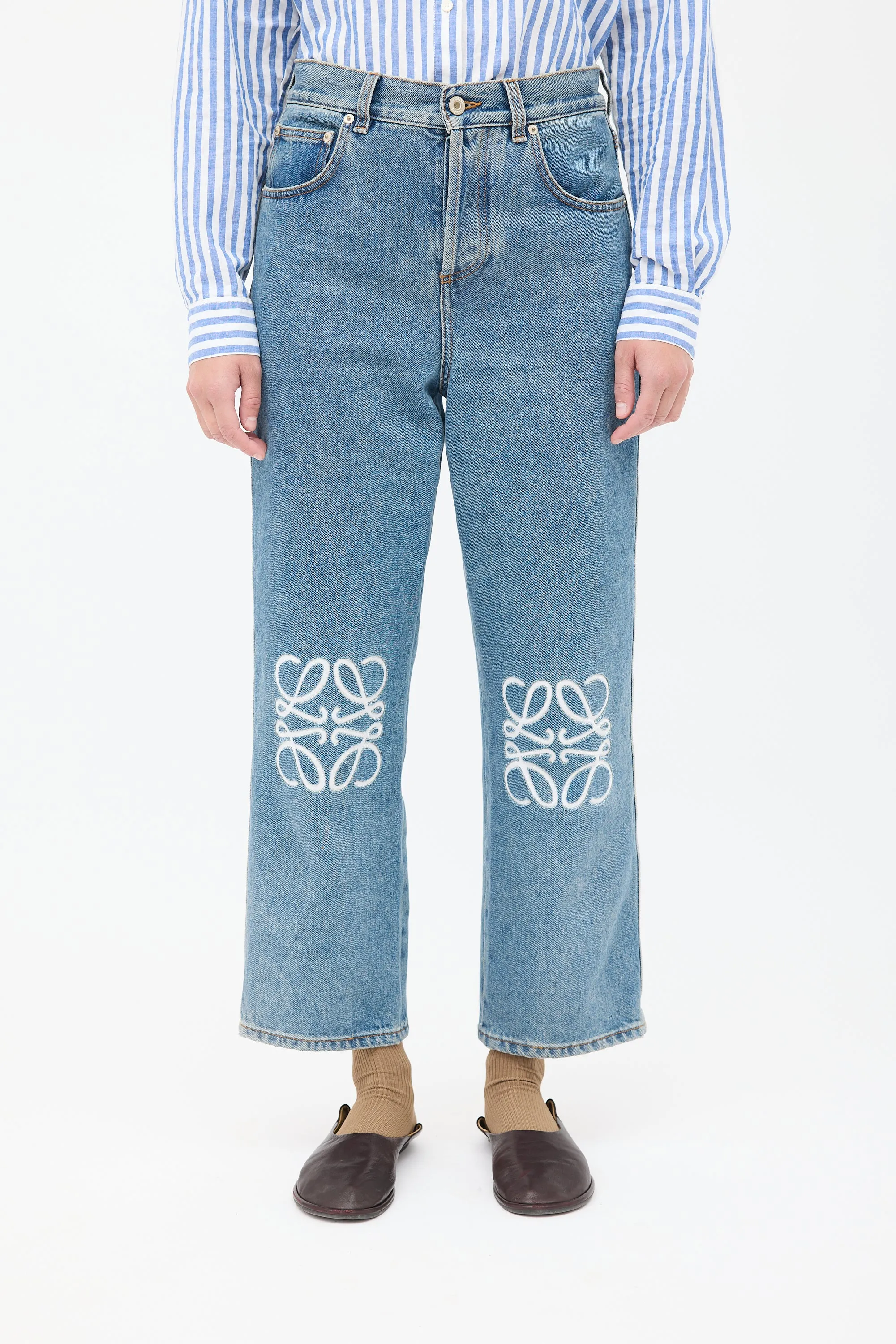 Anagram High Waisted Cropped Jeans