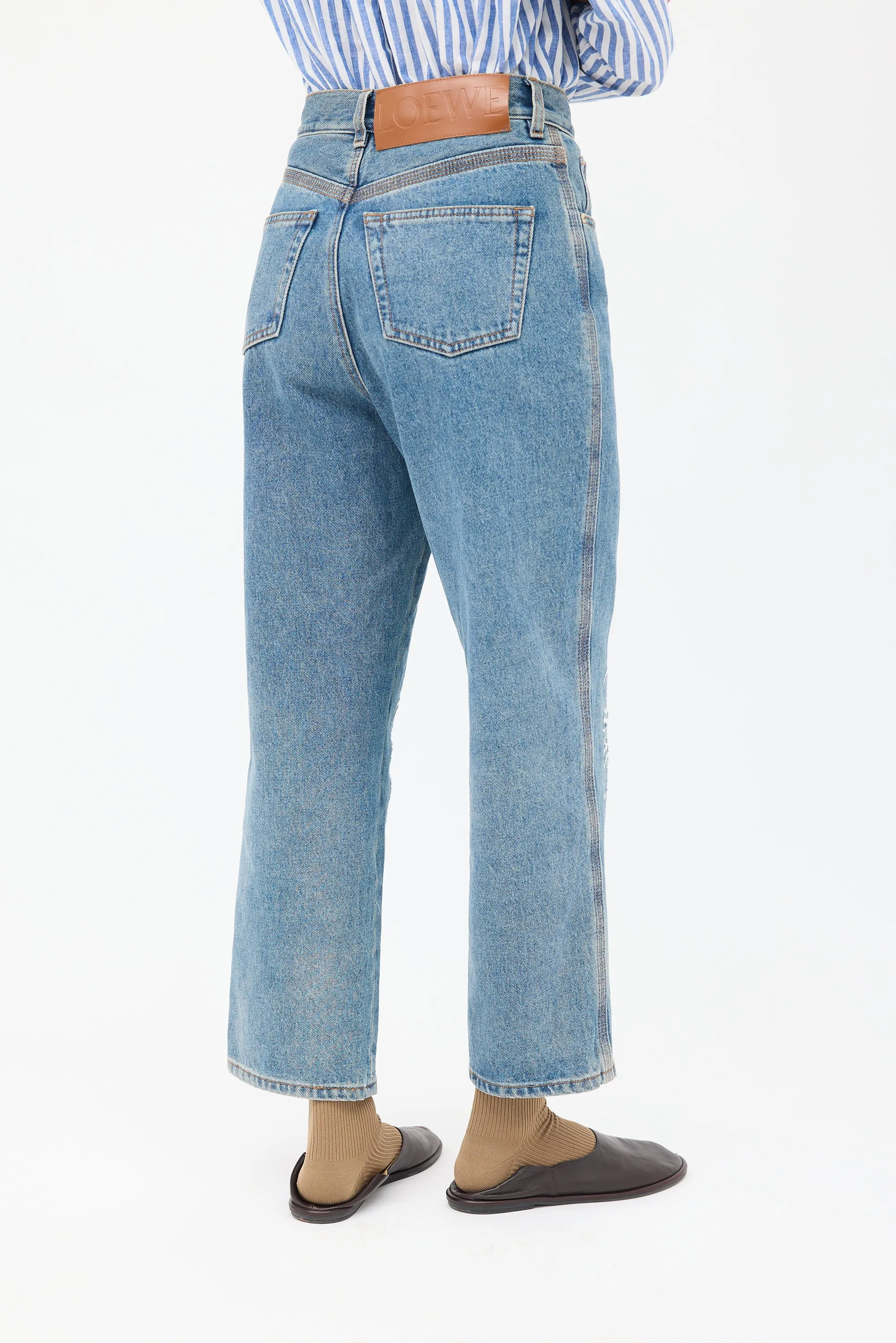 Anagram High Waisted Cropped Jeans