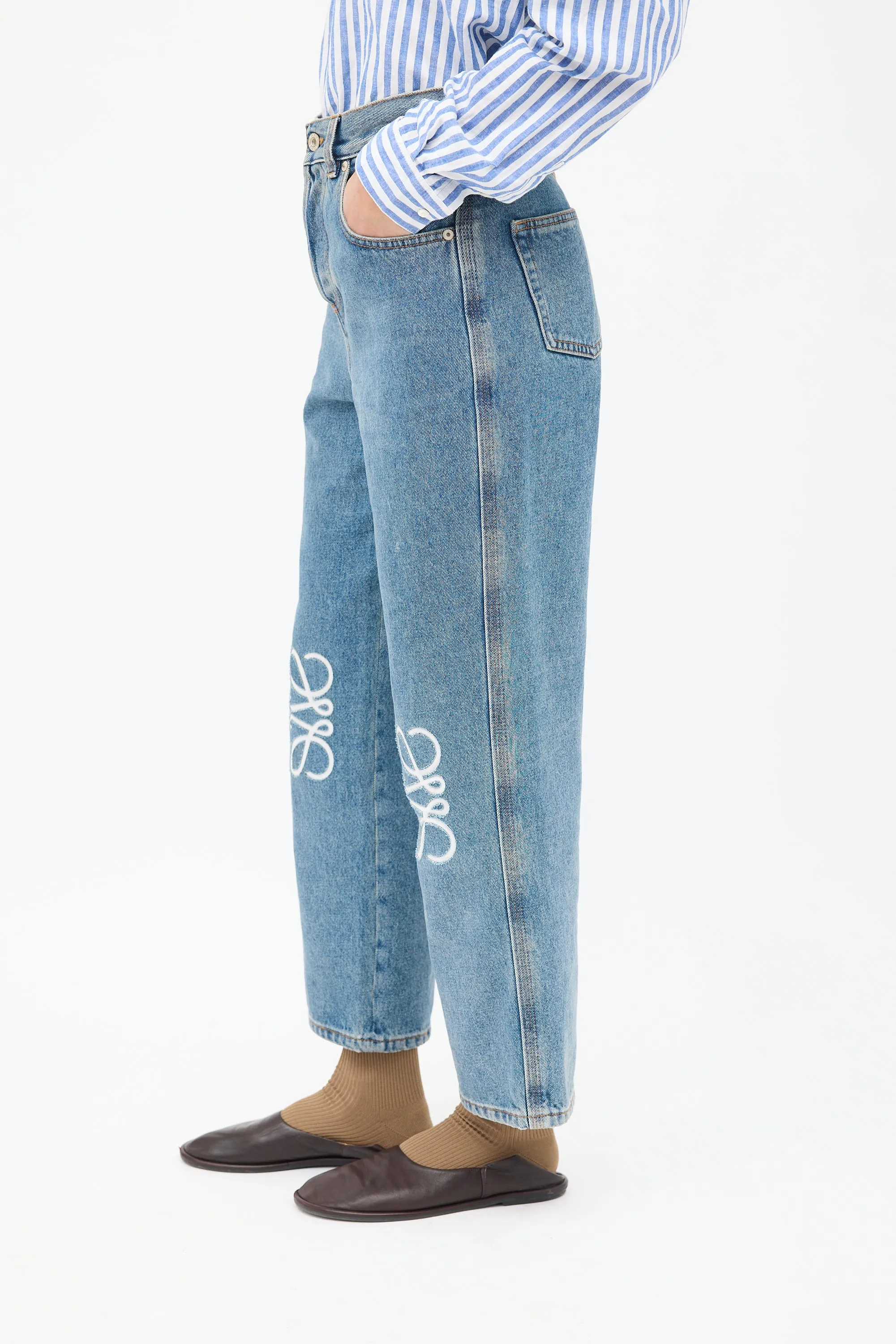 Anagram High Waisted Cropped Jeans