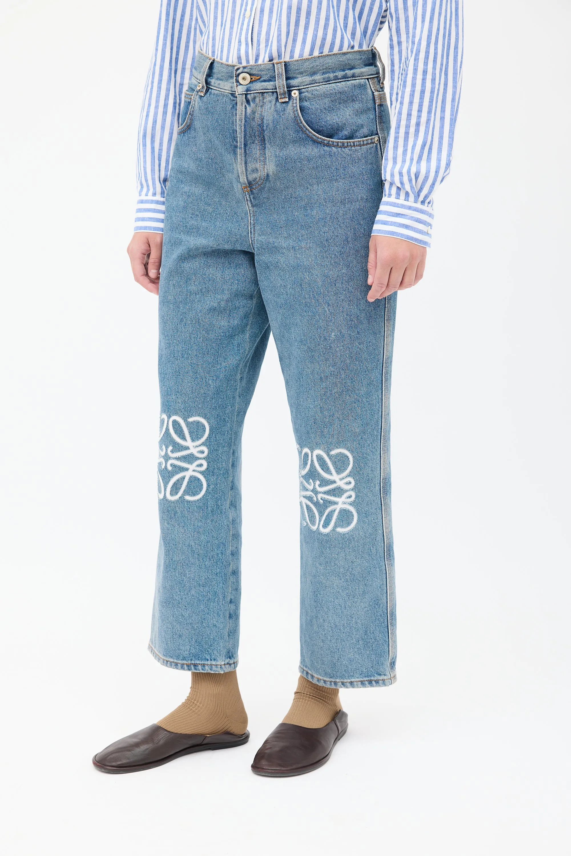 Anagram High Waisted Cropped Jeans