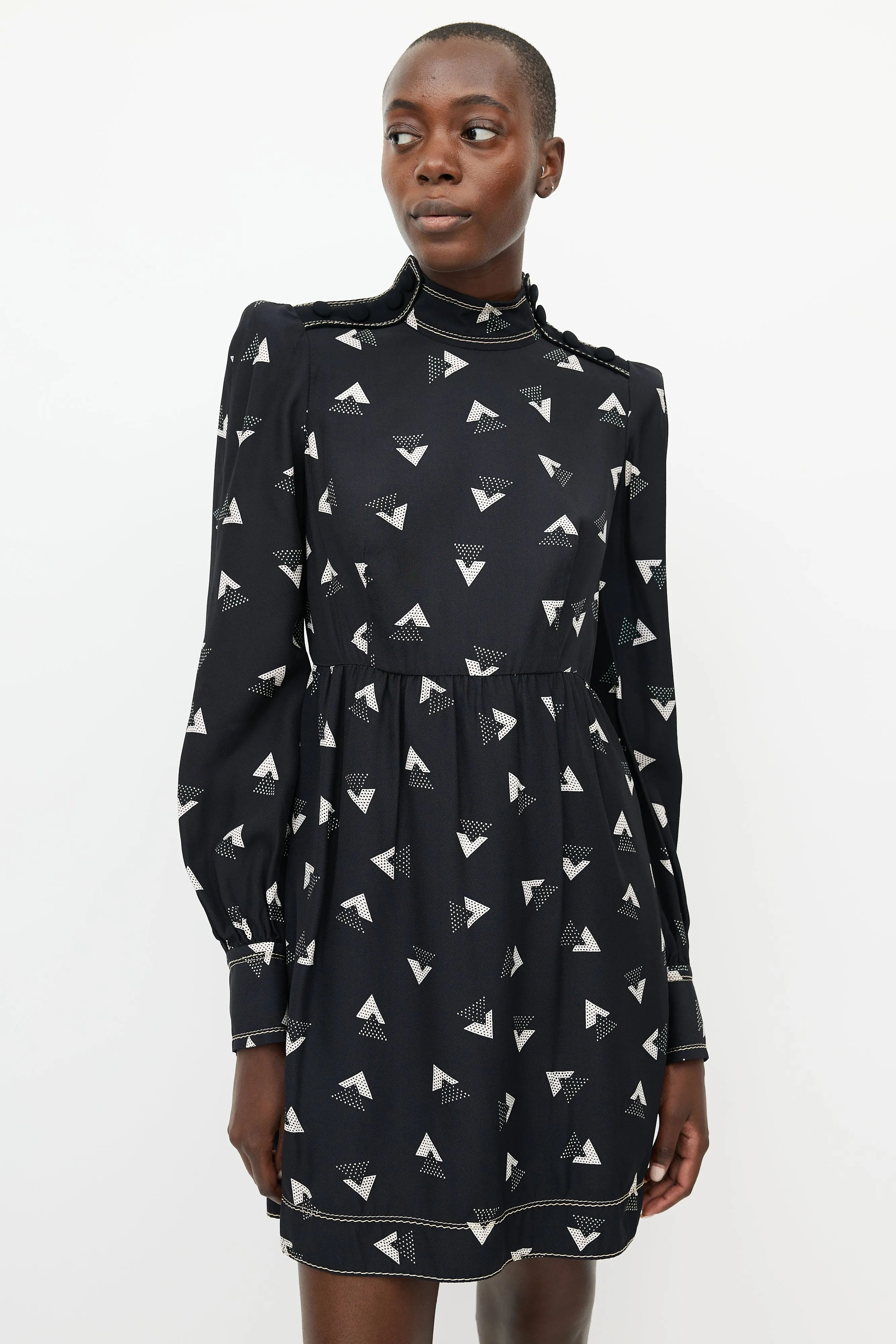Black & White Geometric Print Dress