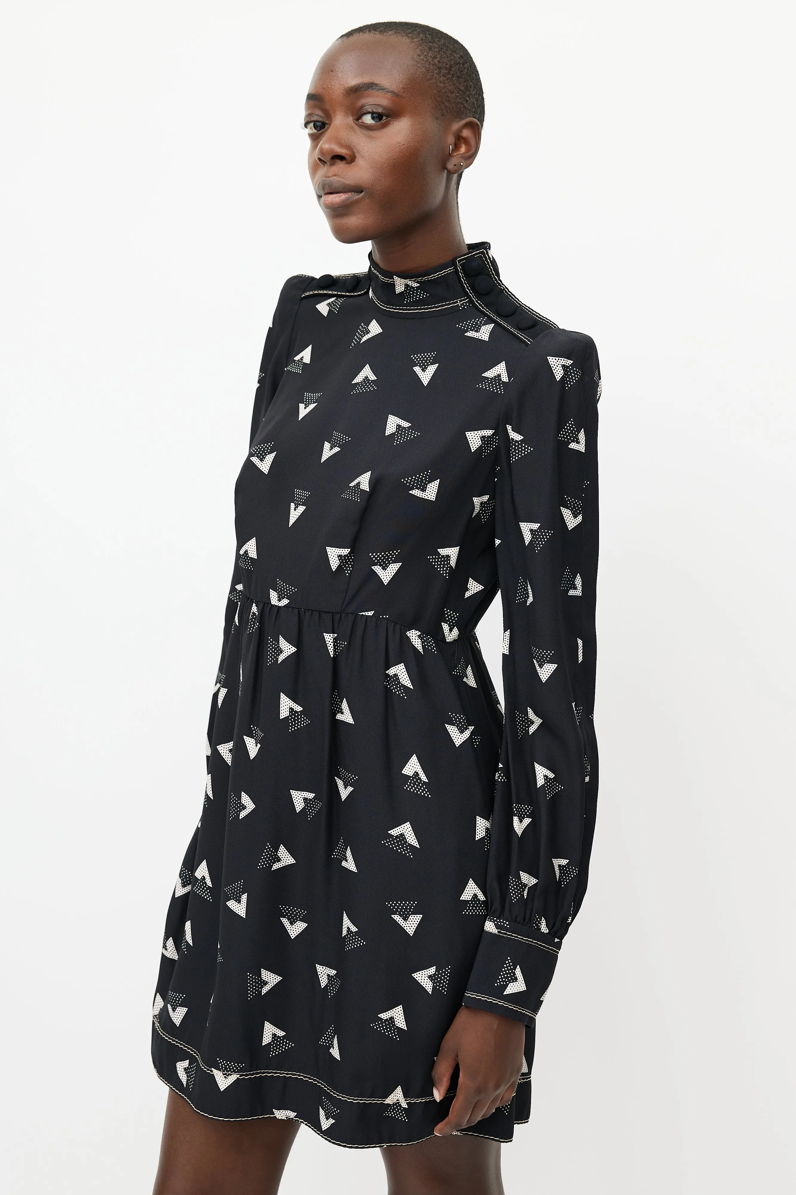 Black & White Geometric Print Dress
