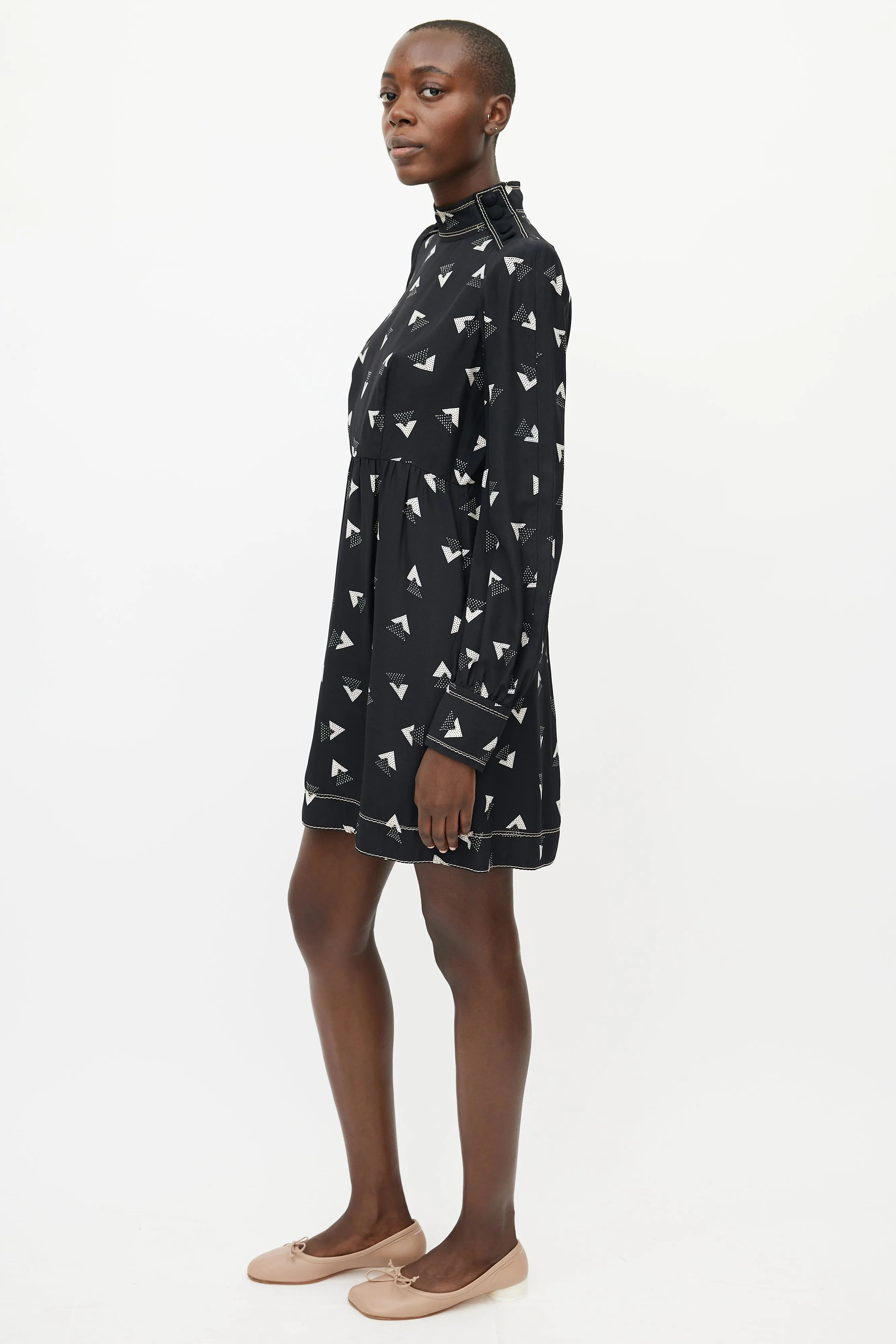 Black & White Geometric Print Dress