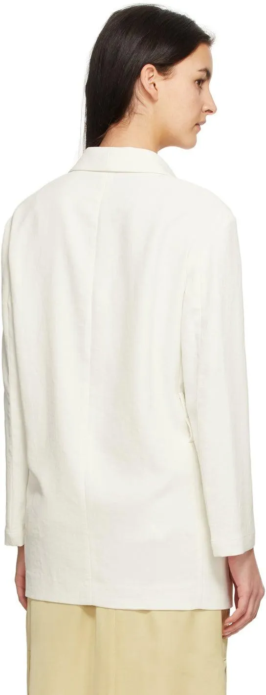 Blossom Off-White Bird Shawl Collar Blazer