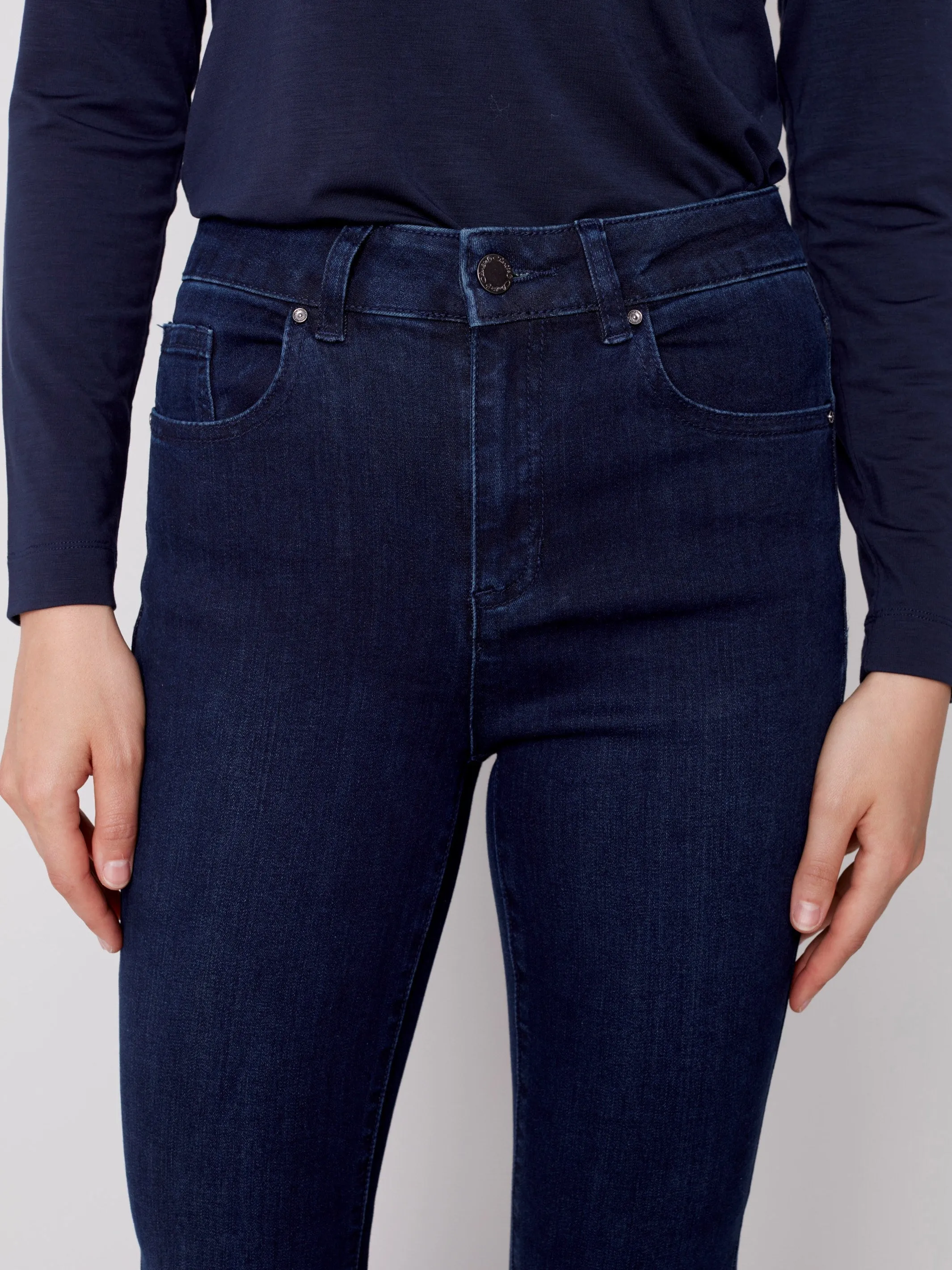 Bootcut Stretch Denim Pants - Blue Black