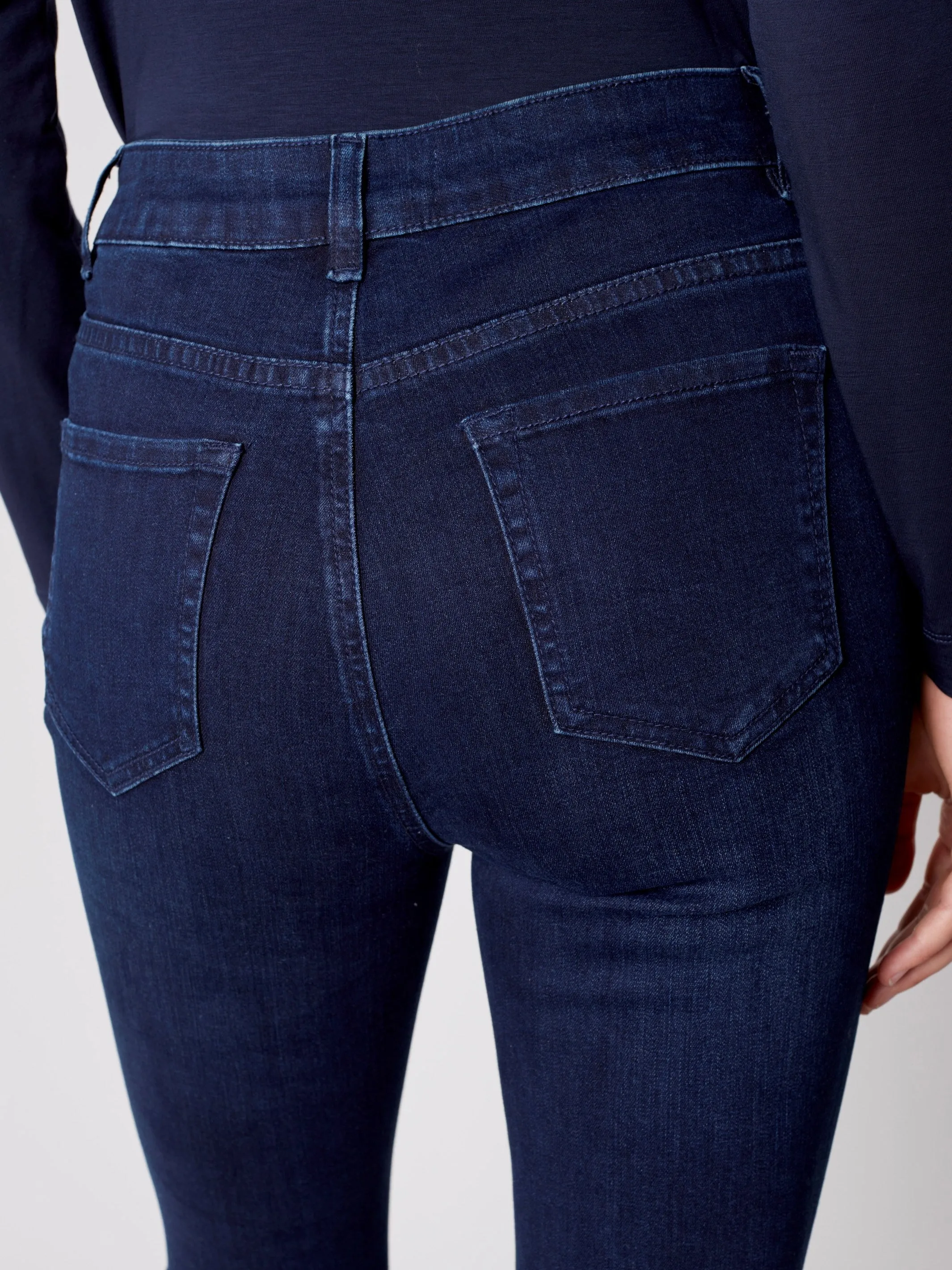 Bootcut Stretch Denim Pants - Blue Black