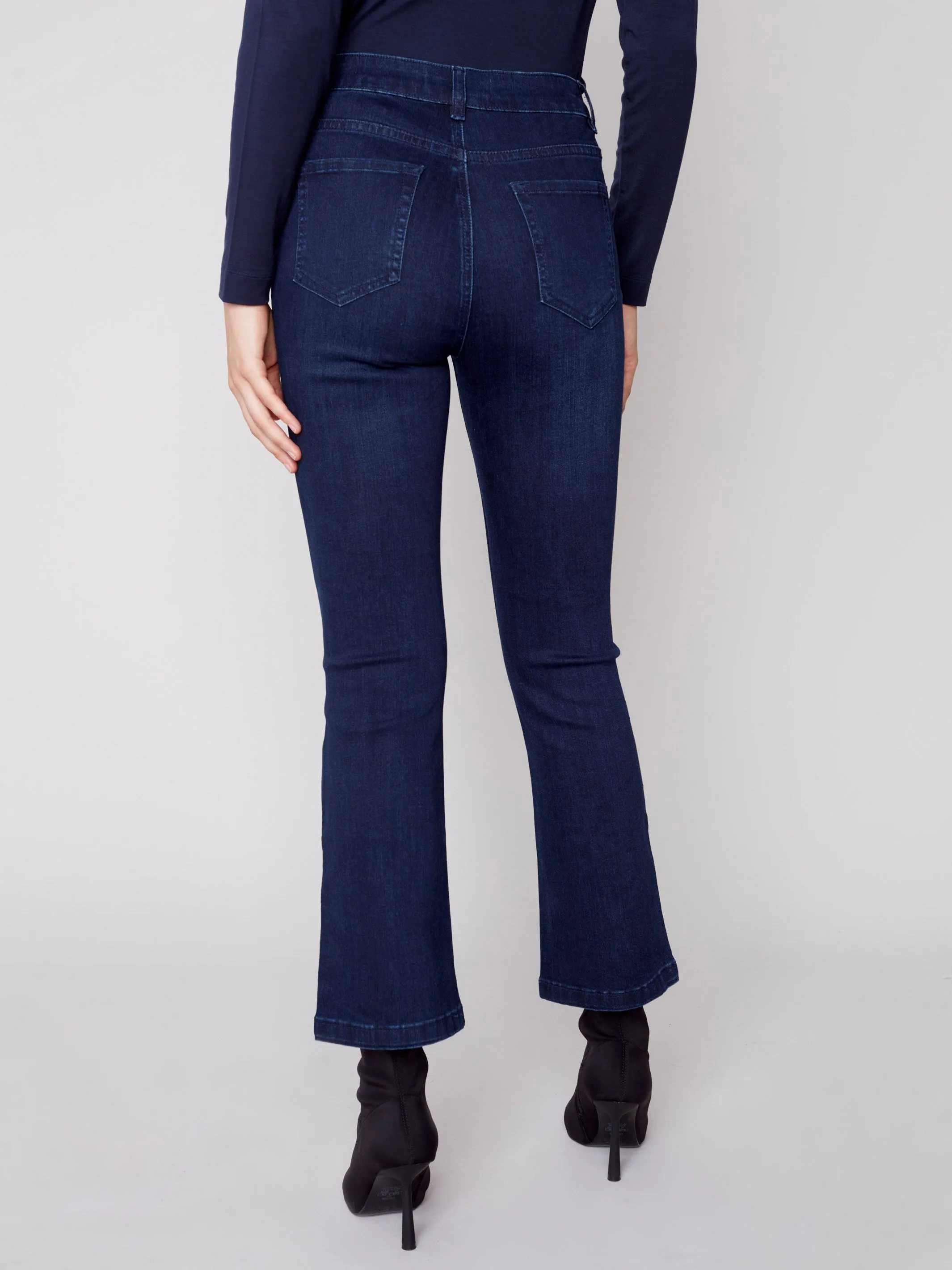 Bootcut Stretch Denim Pants - Blue Black