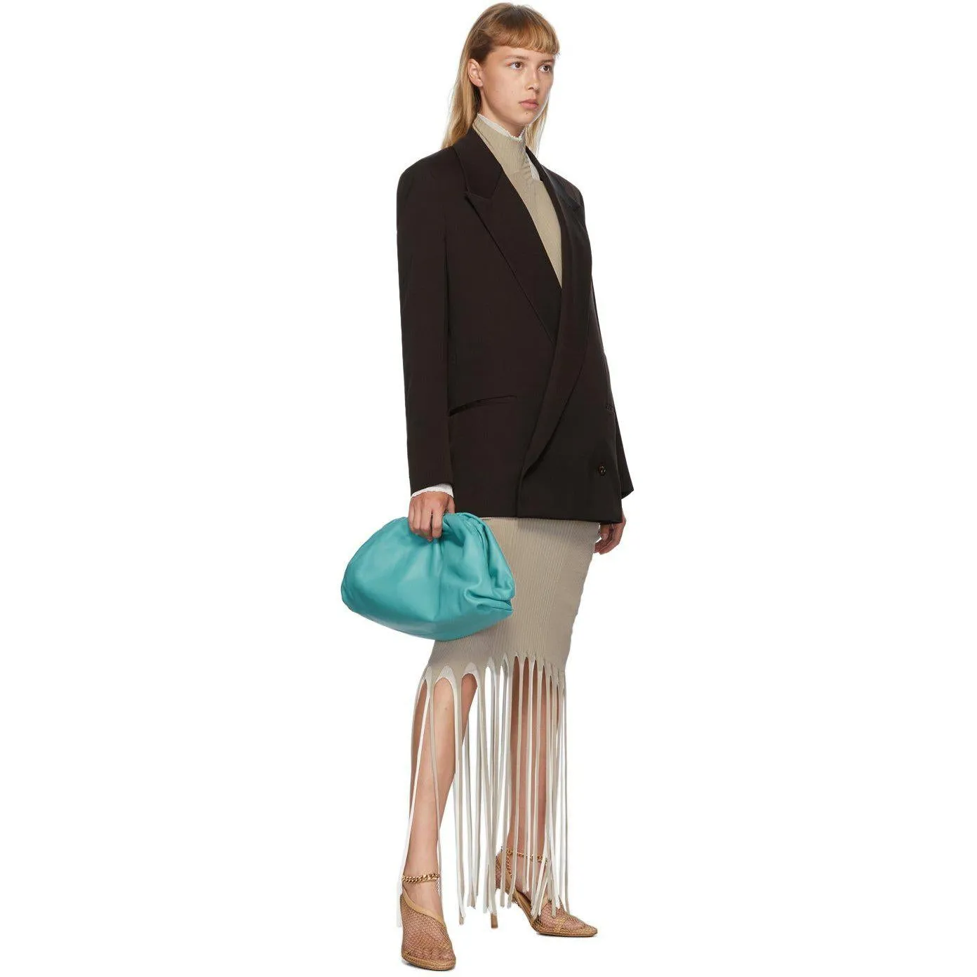 Bottega Veneta Black Double-Breasted Oversized Blazer