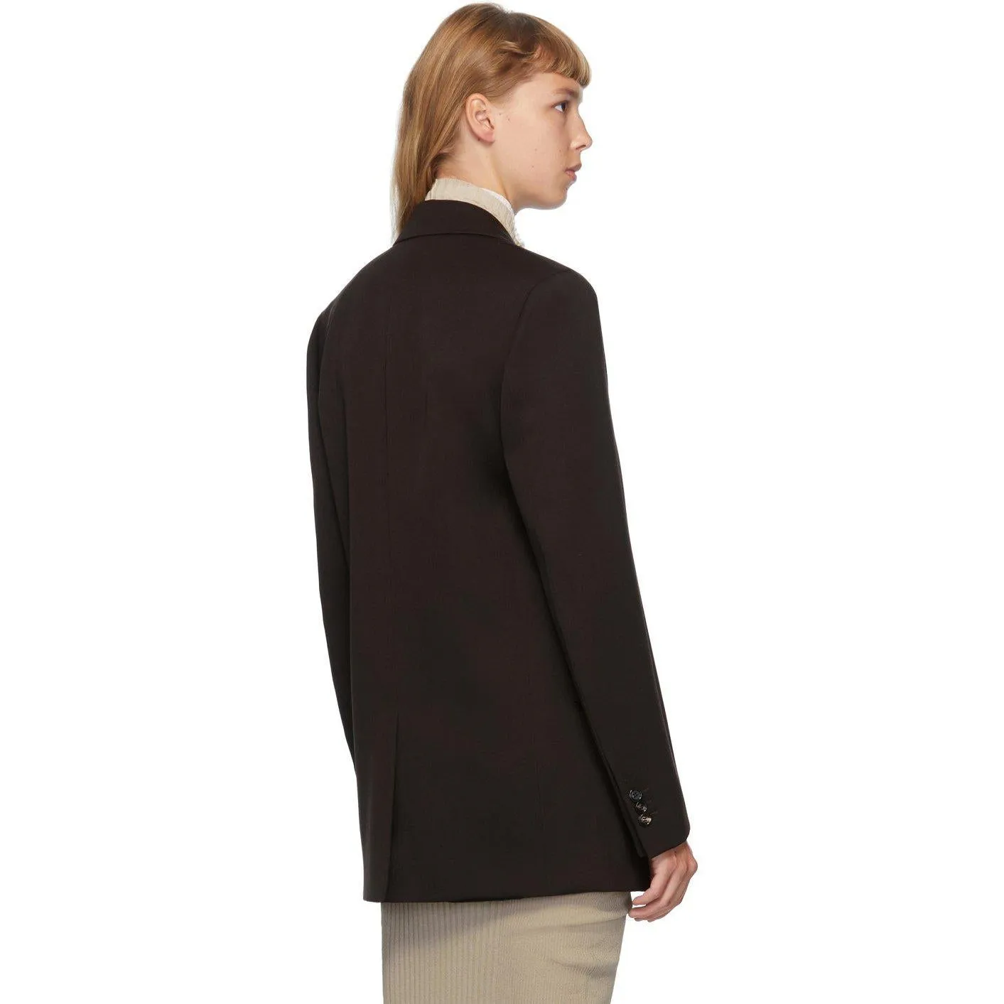Bottega Veneta Black Double-Breasted Oversized Blazer