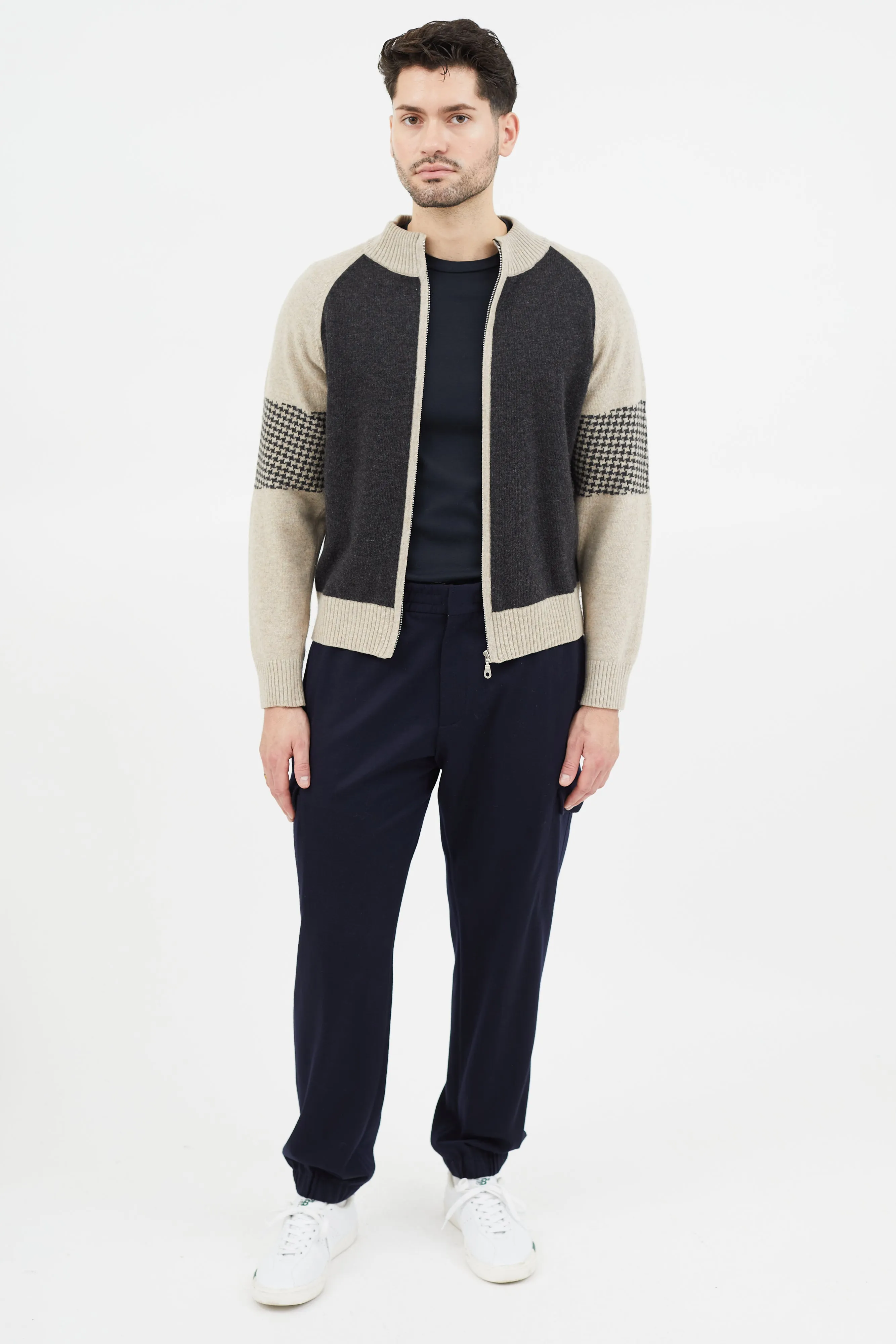 Brown & Grey Knit Cardigan
