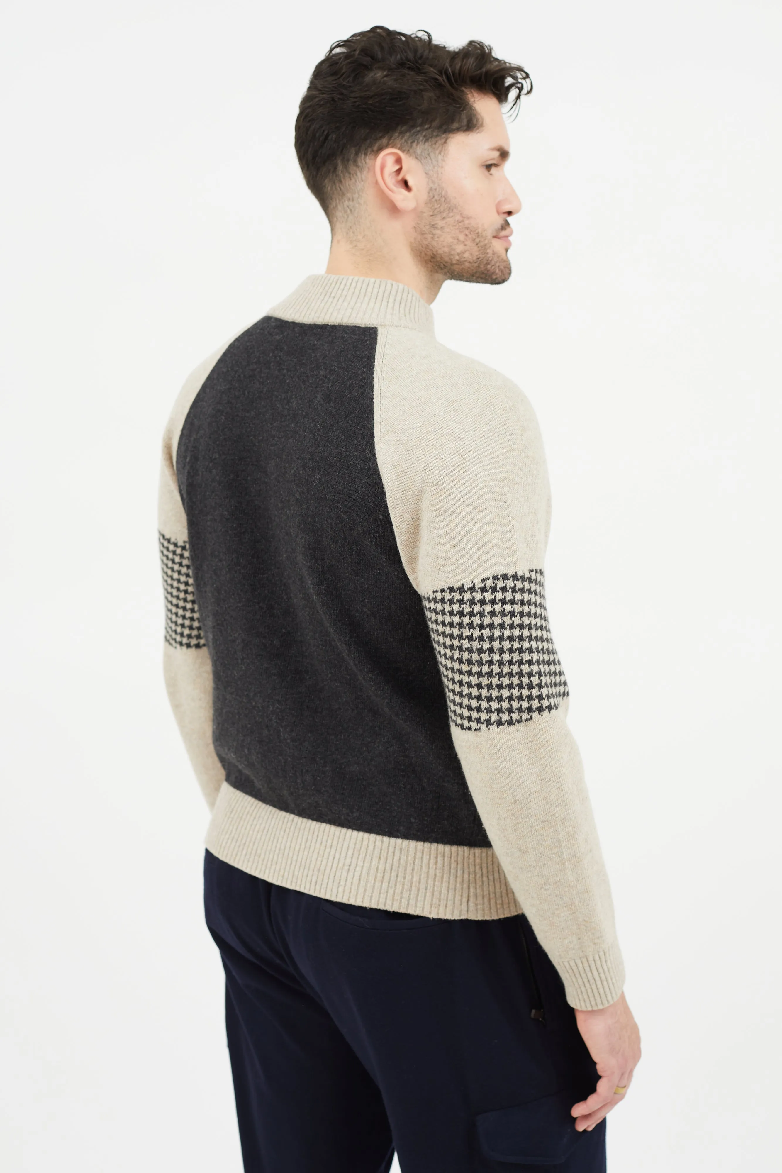 Brown & Grey Knit Cardigan