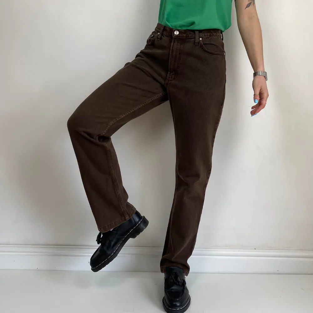 Brown Straight Leg Jeans - SMALL