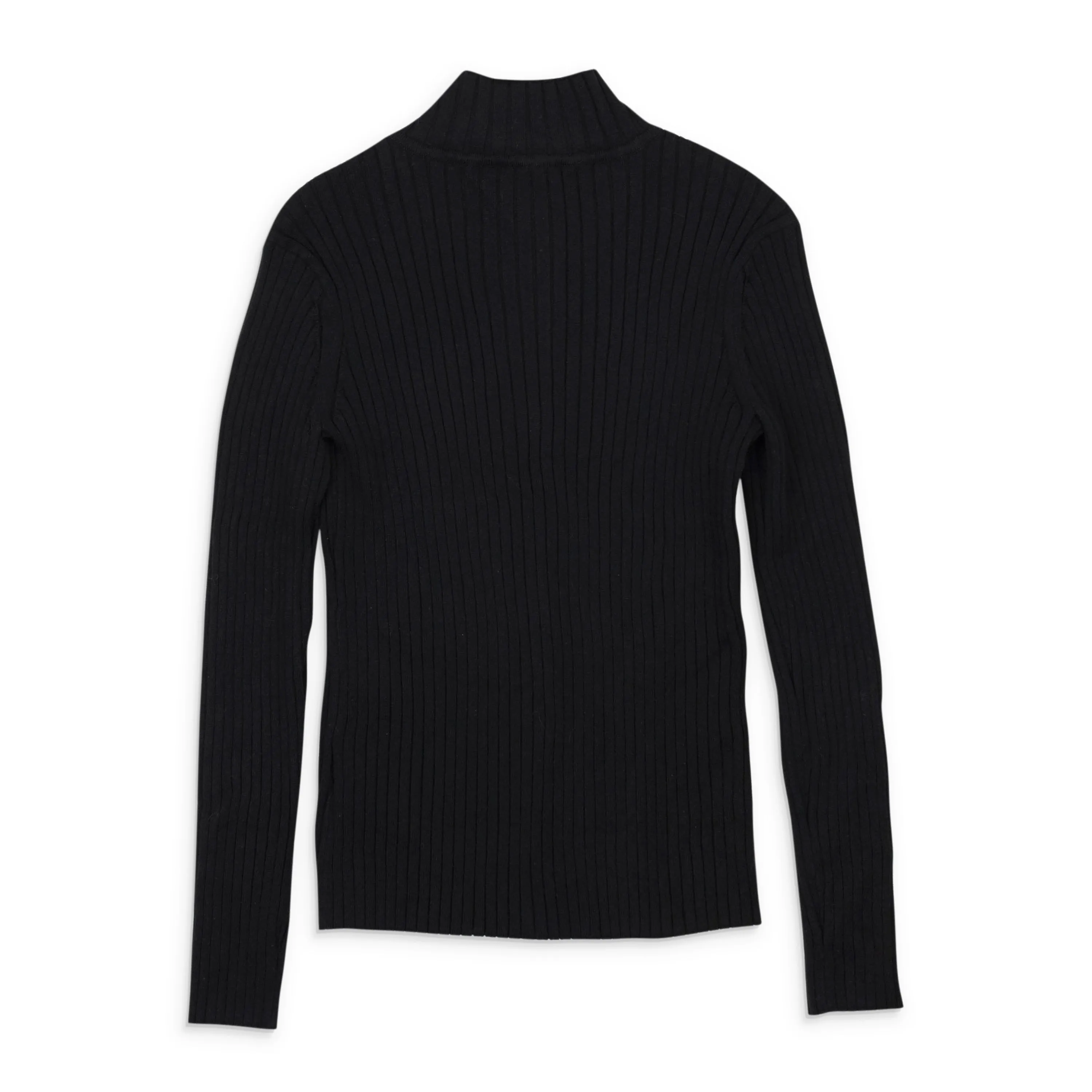 CALLIPYGIAN MOCK NECK BLACK ZIP-UP SHIRT