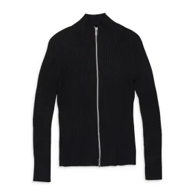 CALLIPYGIAN MOCK NECK BLACK ZIP-UP SHIRT