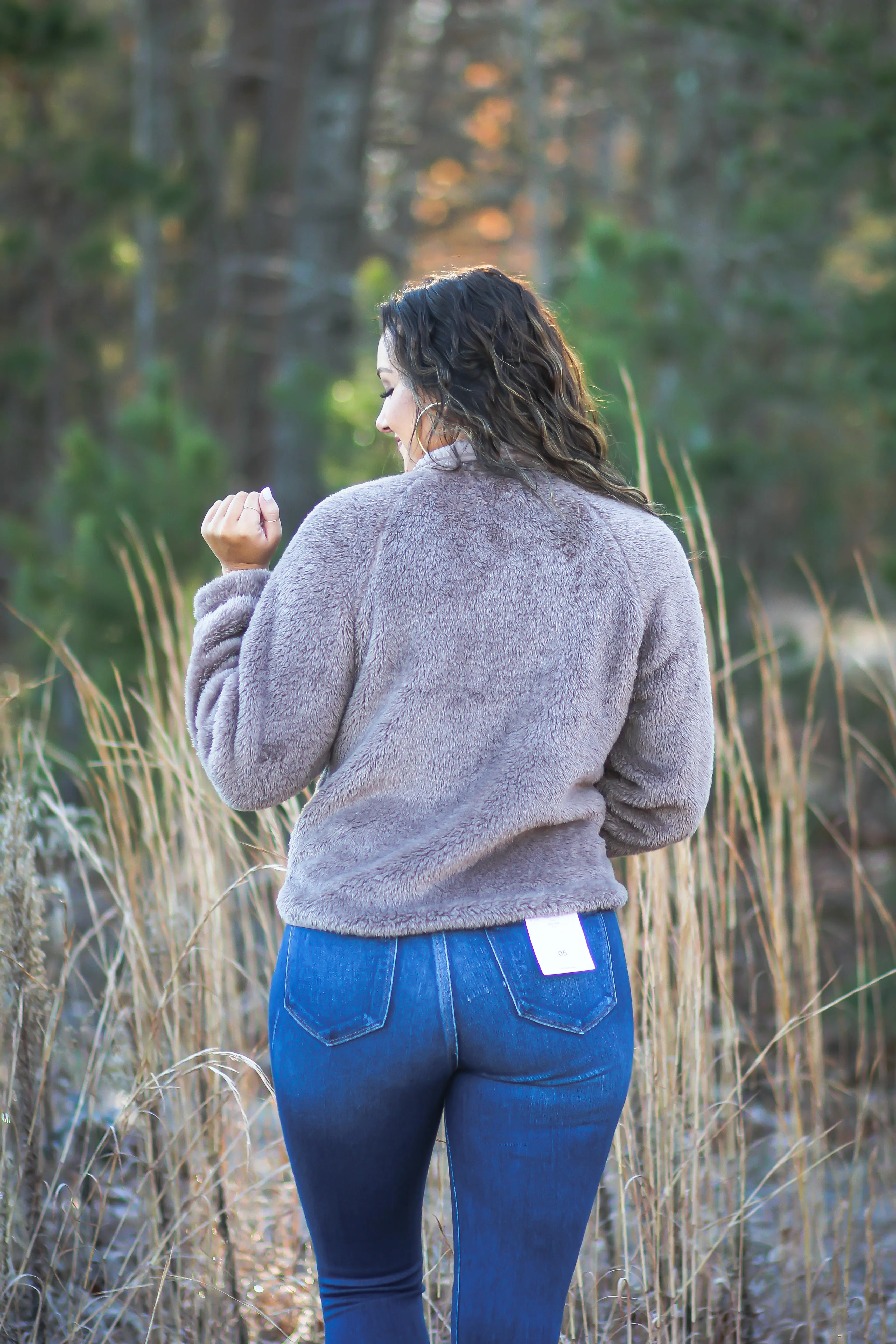 Cocoa Faux Fur Button Down Jacket