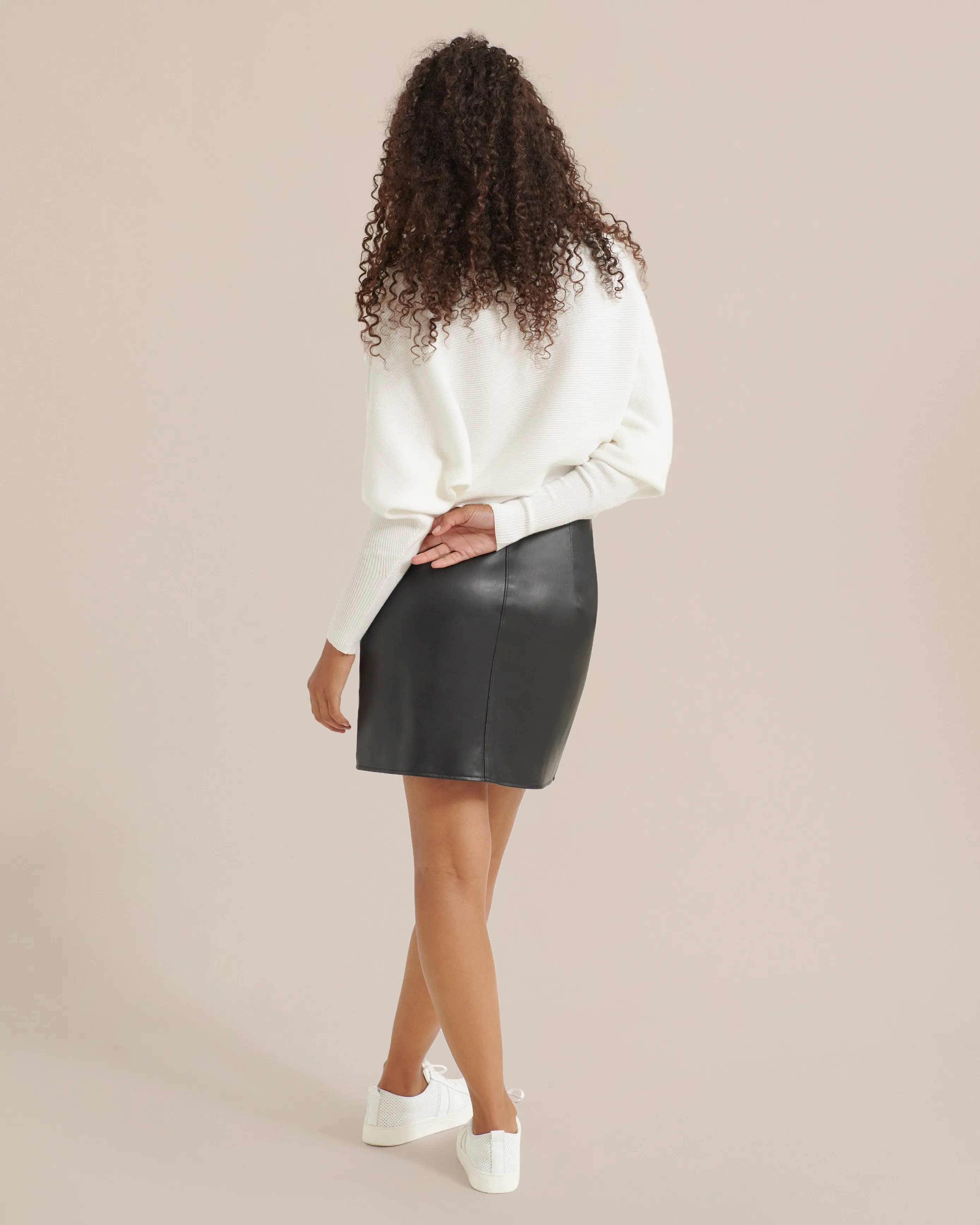 Drew Ribbed Mock-Neck Sweater