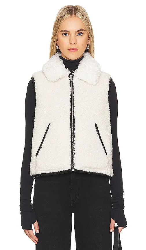 Ena Pelly Fletcher Faux Fur Vest in White