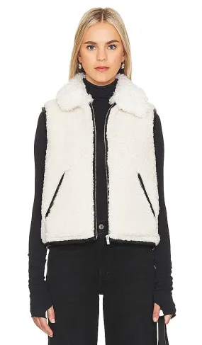Ena Pelly Fletcher Faux Fur Vest in White