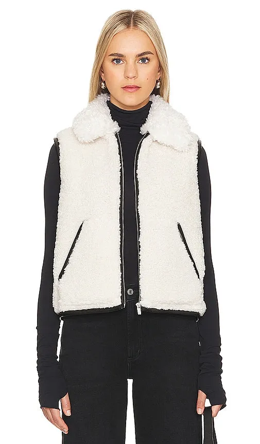 Ena Pelly Fletcher Faux Fur Vest in White