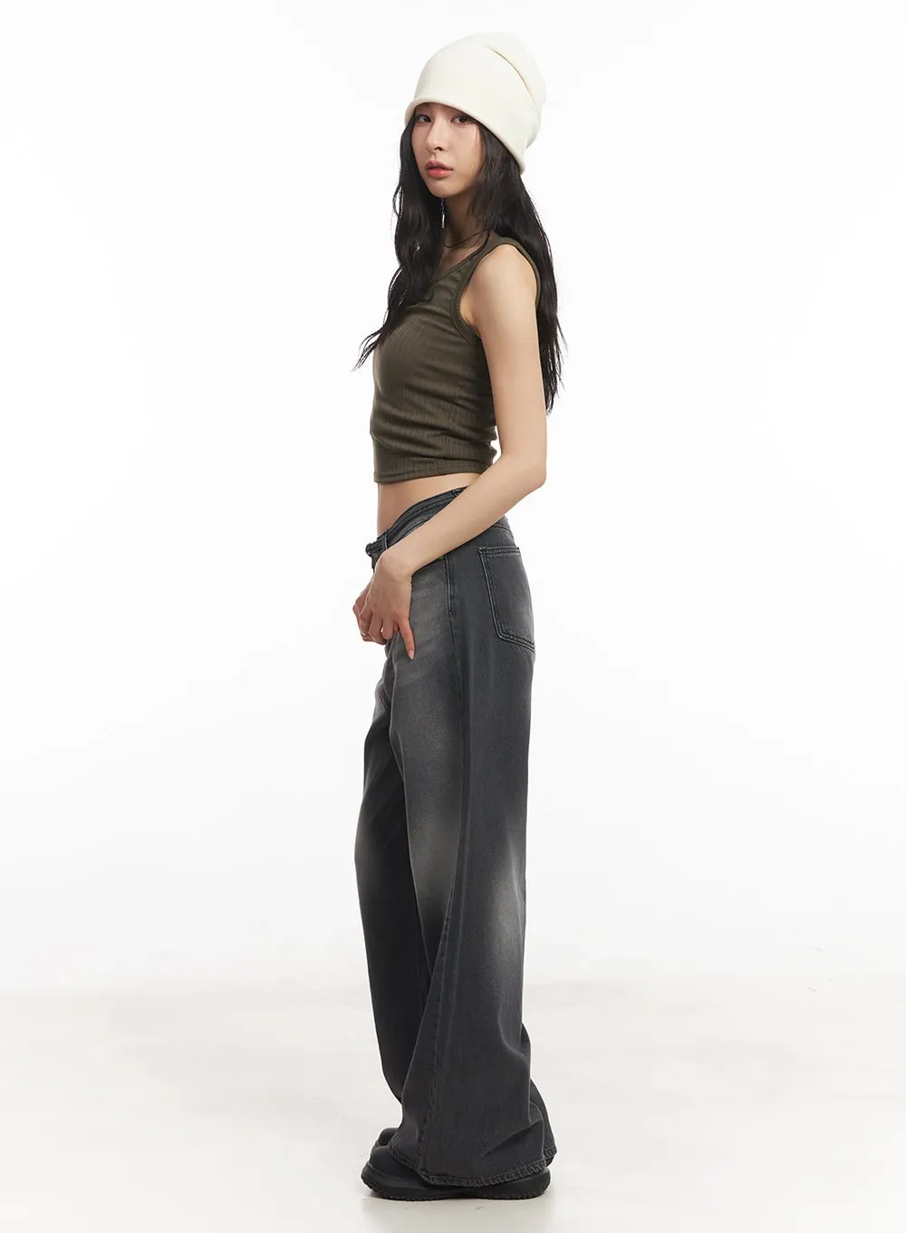 Gloria Belt Wide-Leg Bootcut Jeans CA504