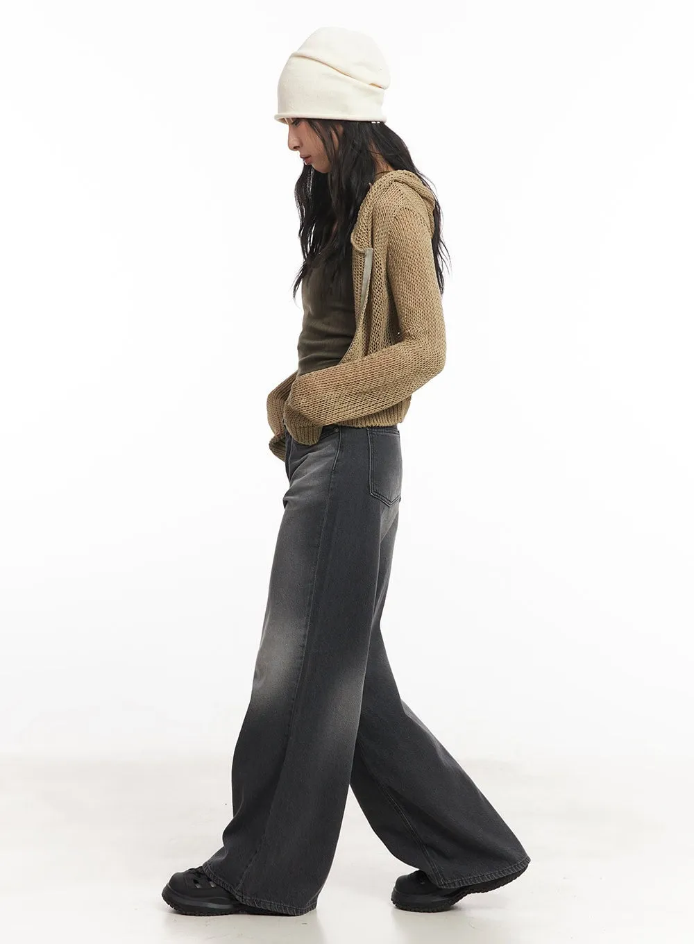 Gloria Belt Wide-Leg Bootcut Jeans CA504