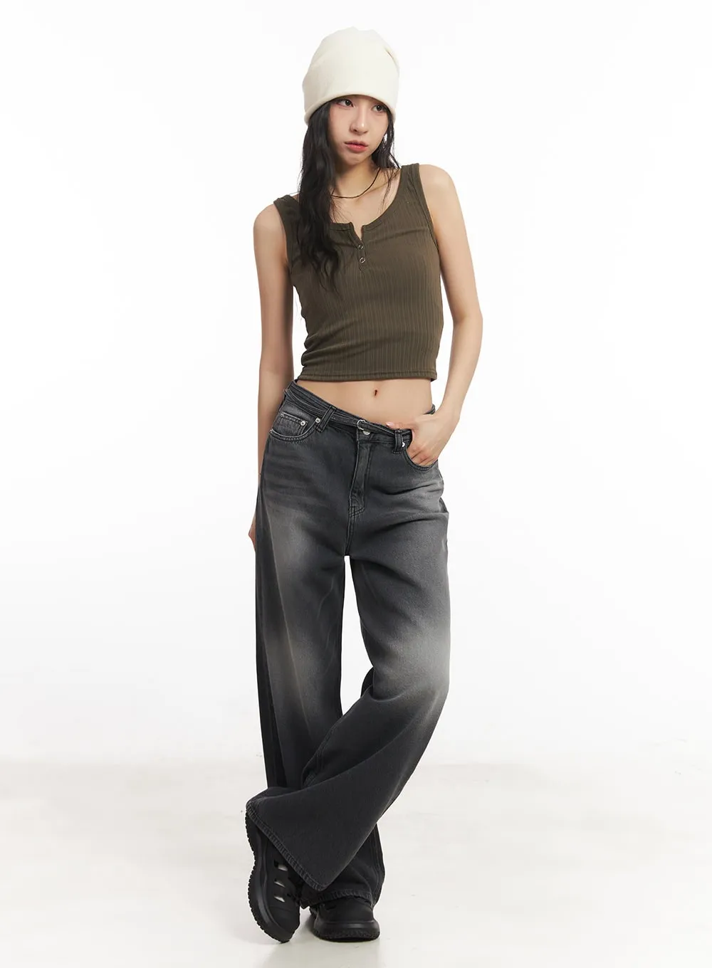 Gloria Belt Wide-Leg Bootcut Jeans CA504