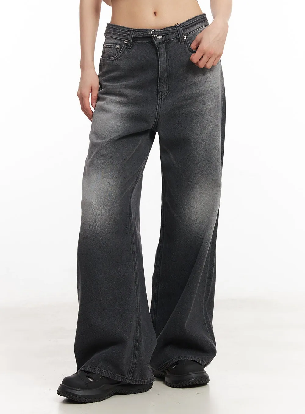Gloria Belt Wide-Leg Bootcut Jeans CA504
