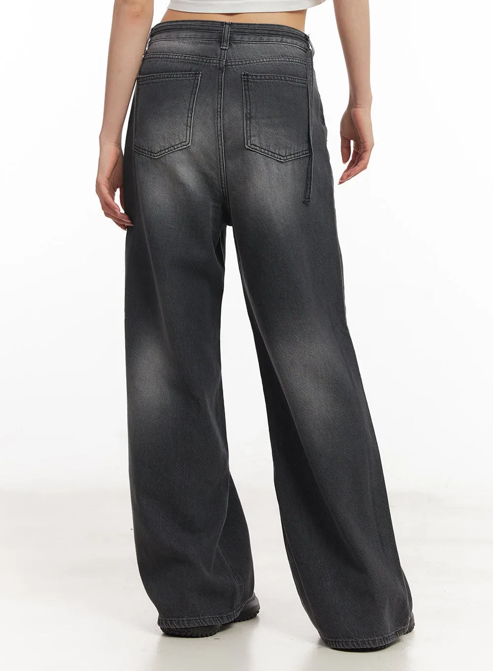 Gloria Belt Wide-Leg Bootcut Jeans CA504