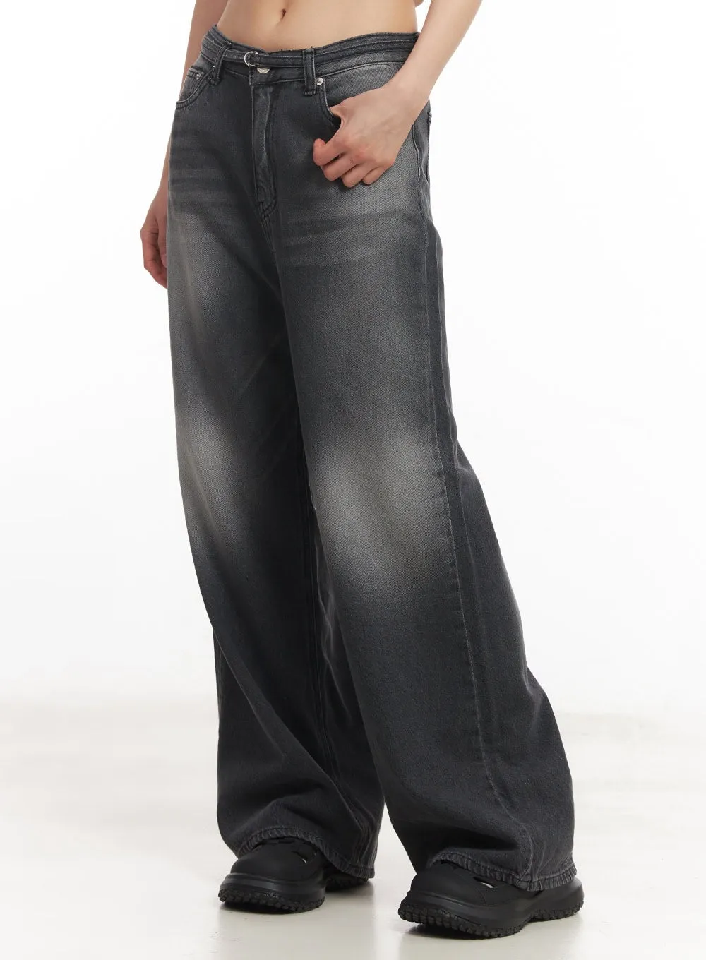 Gloria Belt Wide-Leg Bootcut Jeans CA504