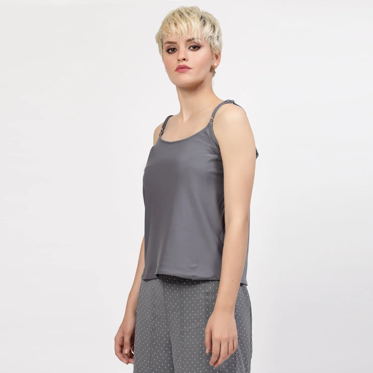 Grey Lycra Spaghetti Inner