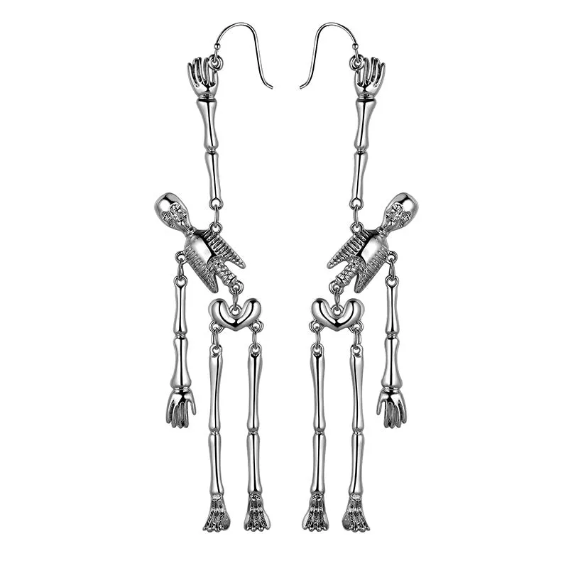 Halloween Skull Dangle Earrings Cosplay Party Jewelry for Women
