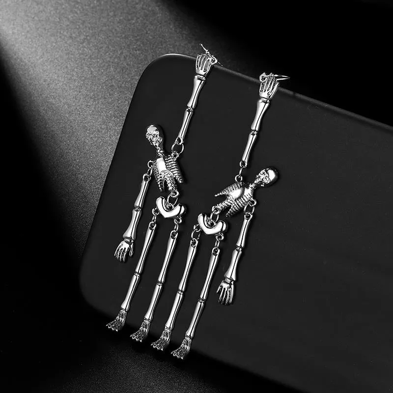 Halloween Skull Dangle Earrings Cosplay Party Jewelry for Women
