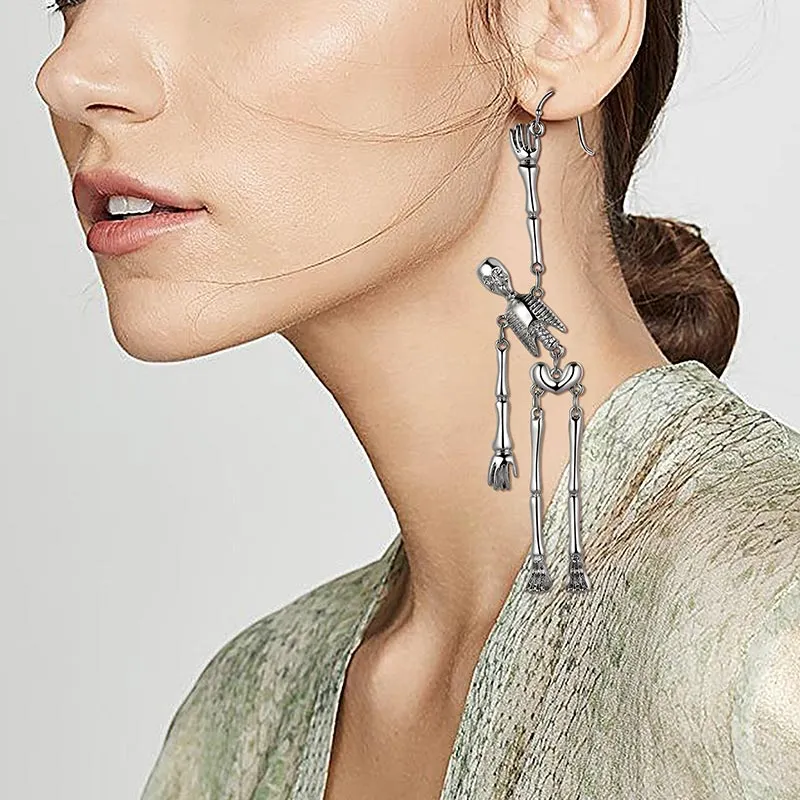 Halloween Skull Dangle Earrings Cosplay Party Jewelry for Women