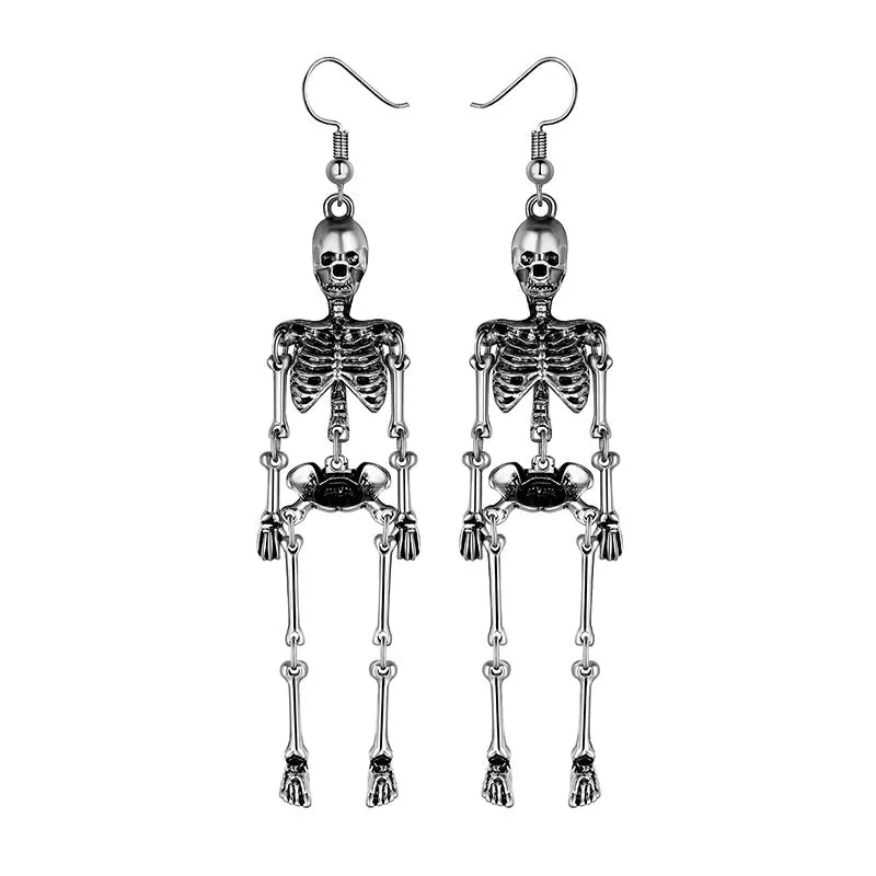 Halloween Skull Dangle Earrings Cosplay Party Jewelry for Women