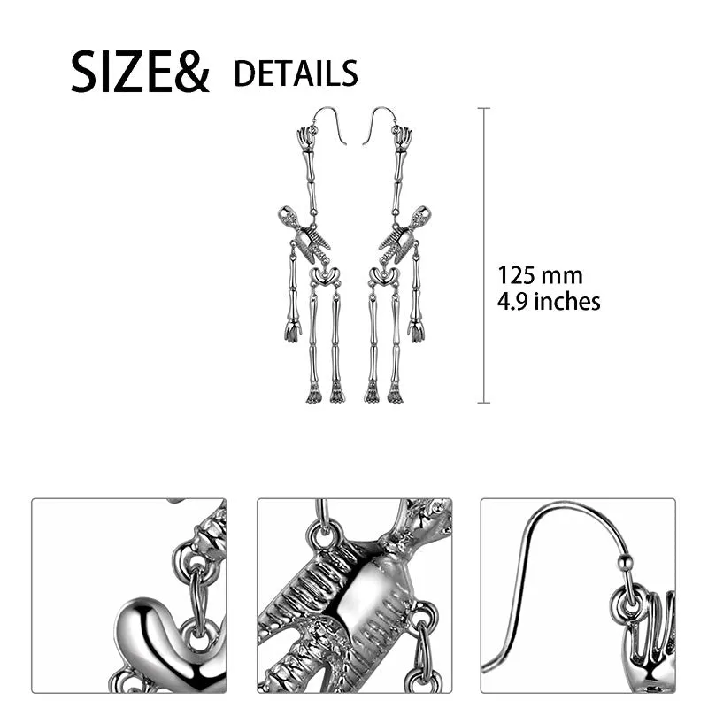 Halloween Skull Dangle Earrings Cosplay Party Jewelry for Women