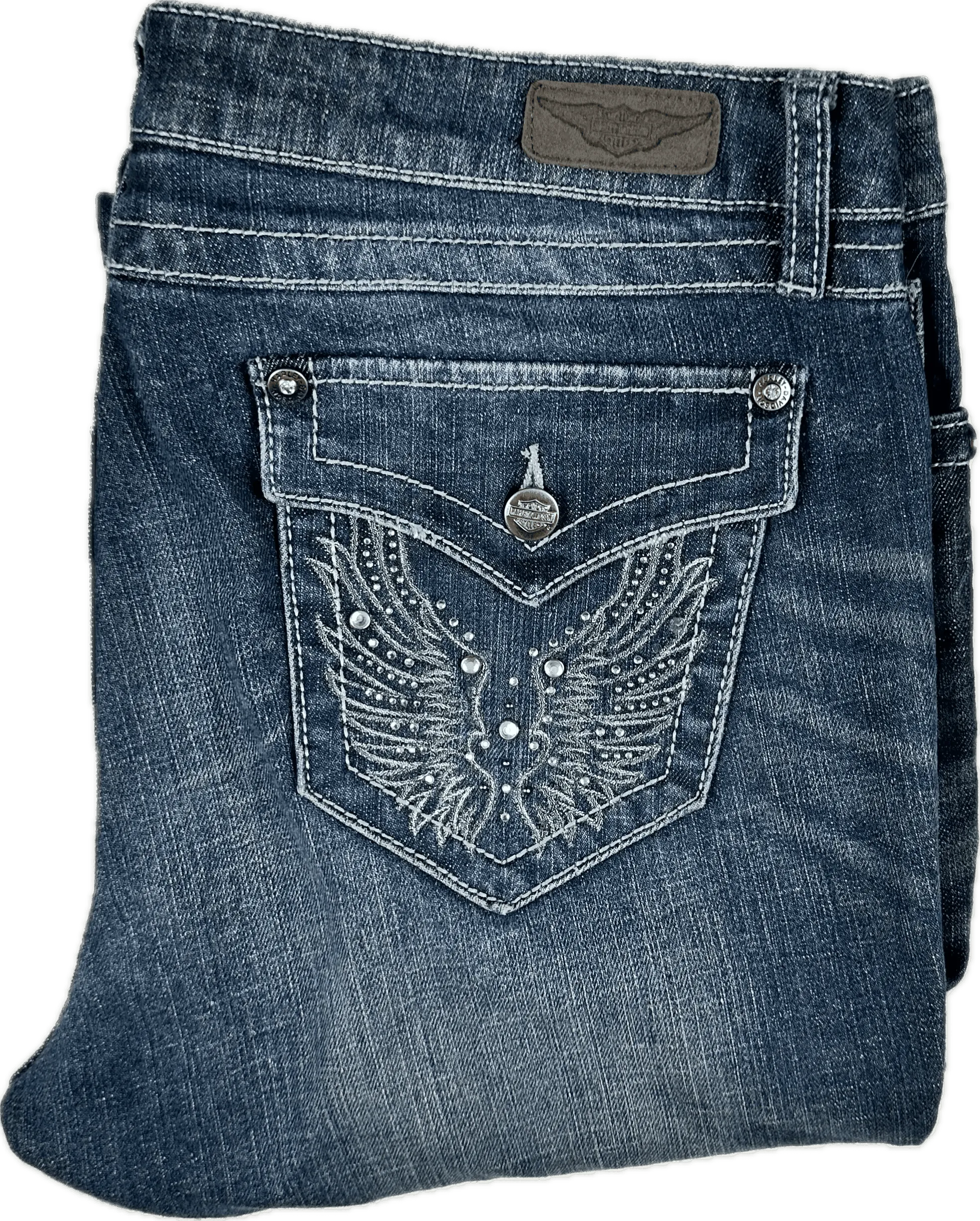 Harley Davidson Ladies Bootleg Jeans - Size 32 or 14