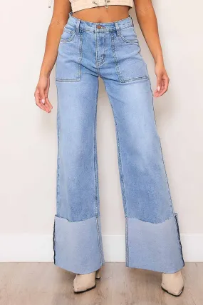 High Waisted Non-Distressed Wide Leg