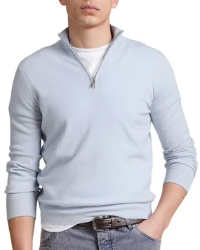 Light Blue Cashmere Quarter Zip Sweater