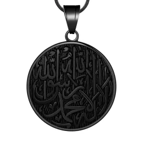 Men Islamic Necklace Pendant Arabic Muslim Allah Jewelry 316L Stainless Steel