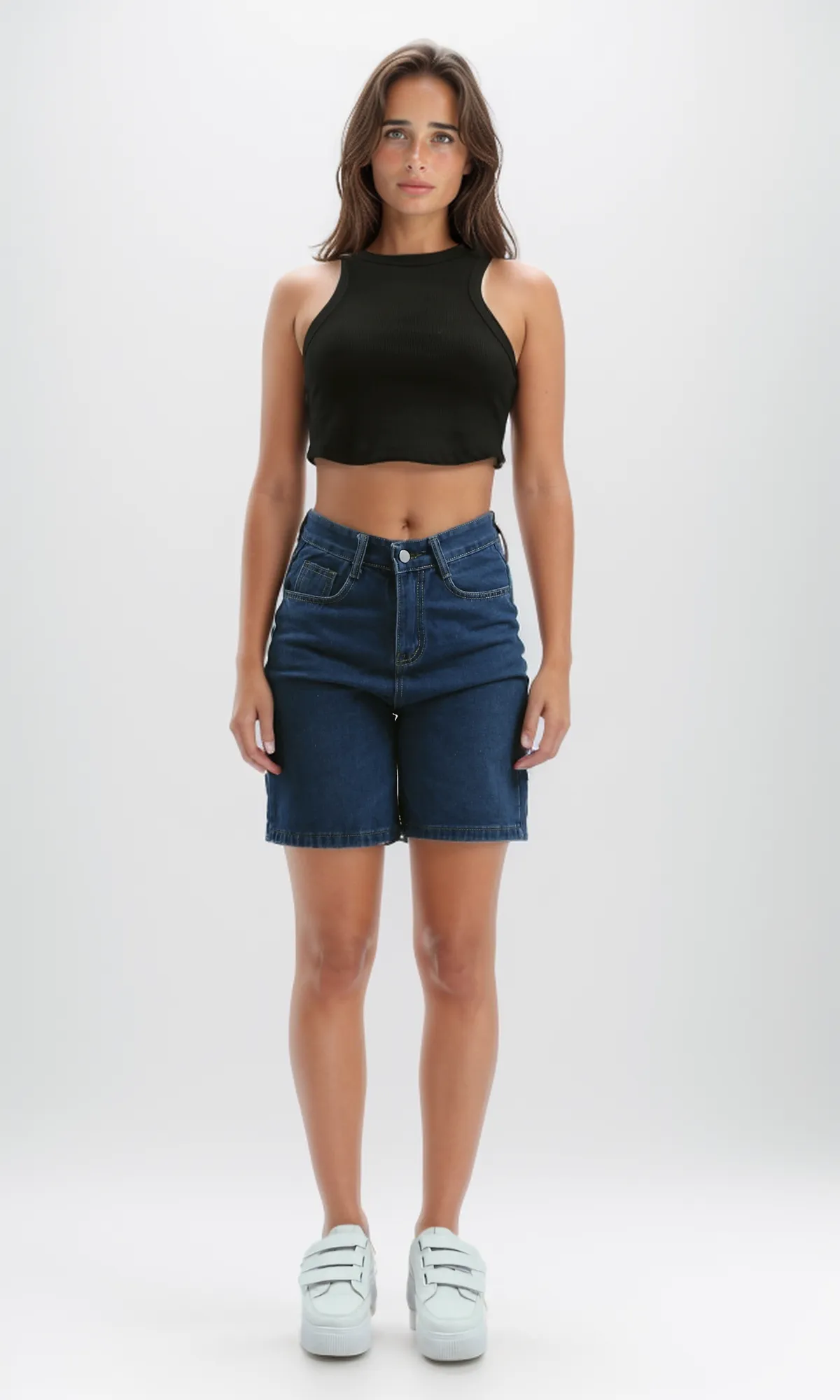 O182251 Sleeveless Regular Fit Black Tank Top