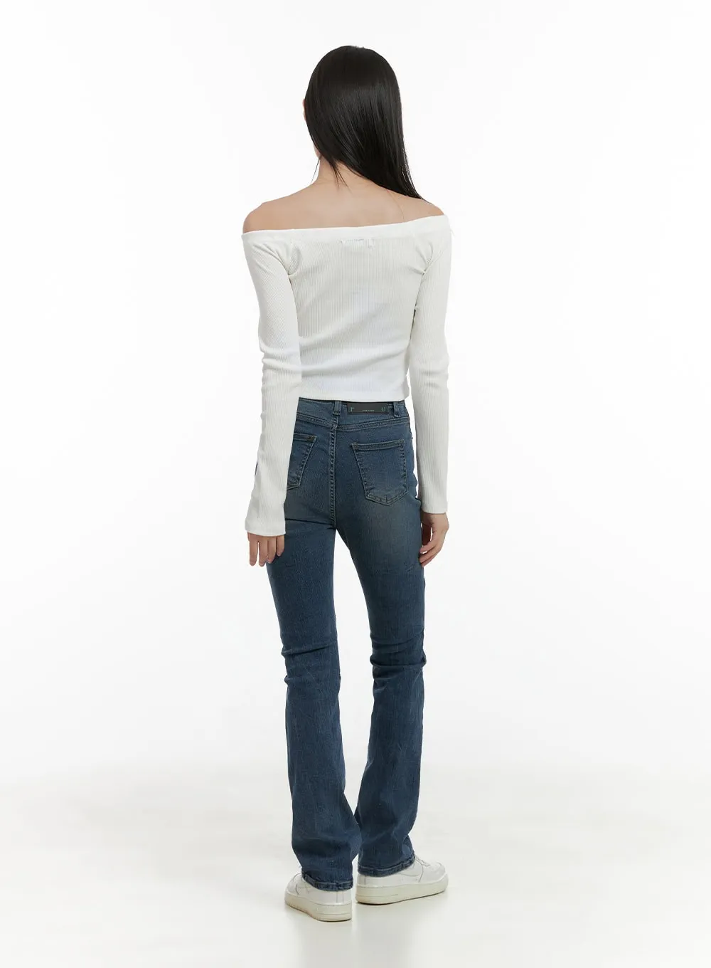 Pixie Slim Washed Bootcut Jeans CG427