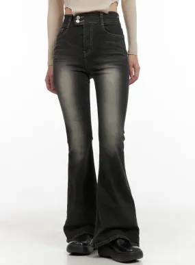 Quinn Double-Button Slim Bootcut Jeans CG422