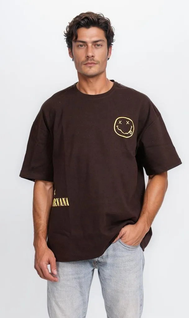 R204825 - Nirvana Skeleton Band Graphic T-Shirt  Black